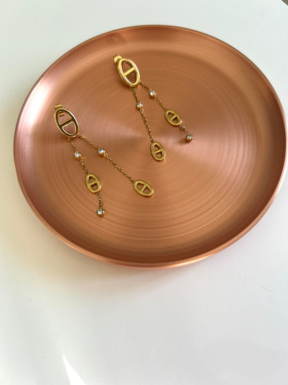 Boucles d'Oreilles Naos - Mailles Marine Dorées