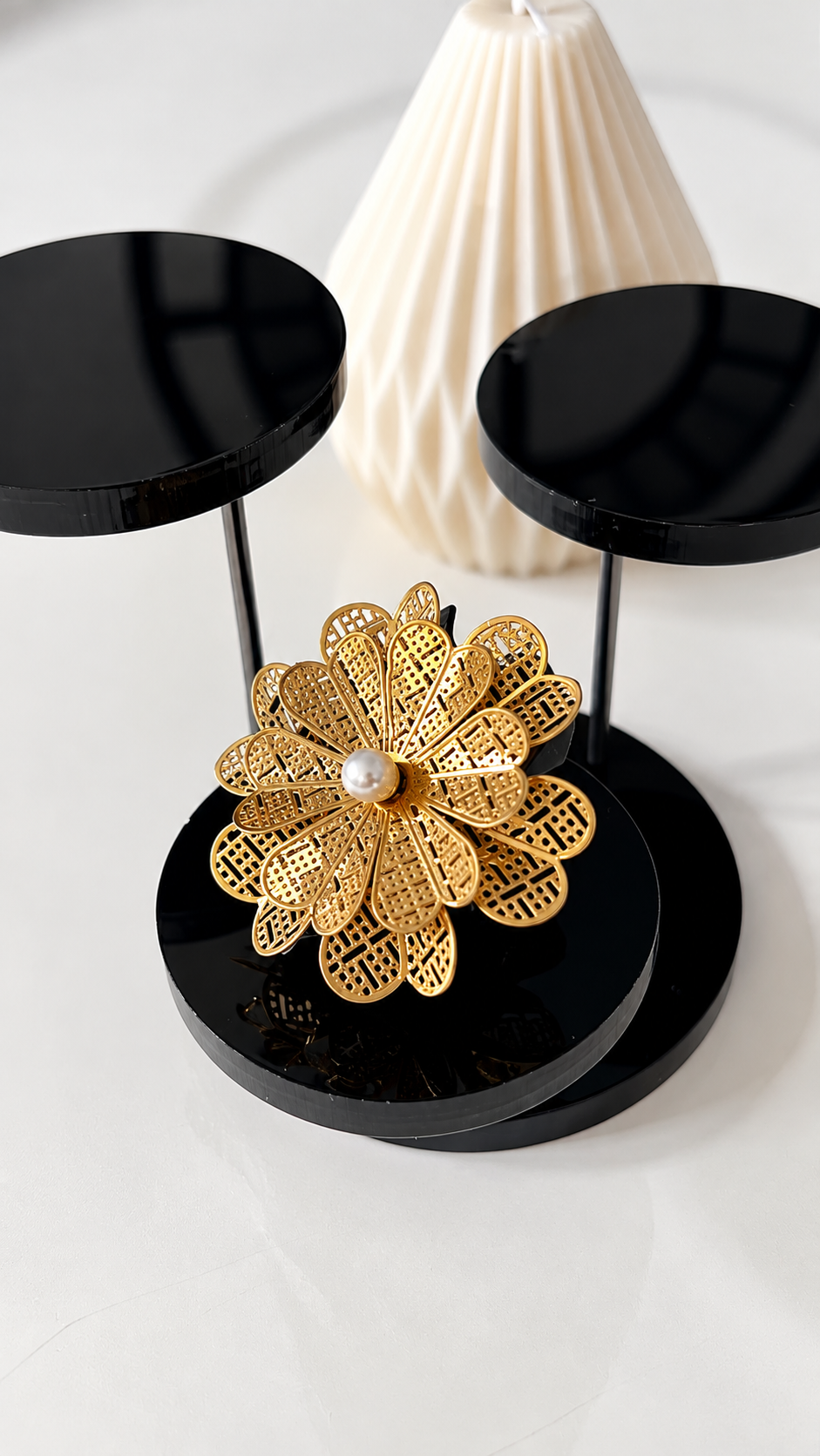 Bague DALIA – Dorée Fleur & Perle