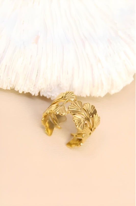 Bague Alix - Couronne de Feuilles de Ginkgo