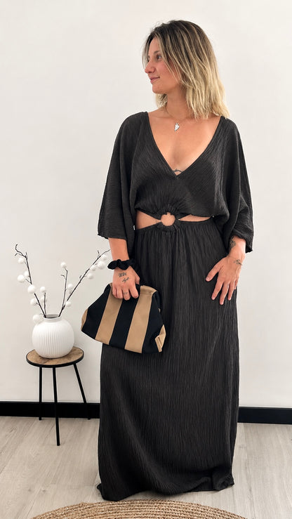 Robe Longue ÉLIA – Chocolat