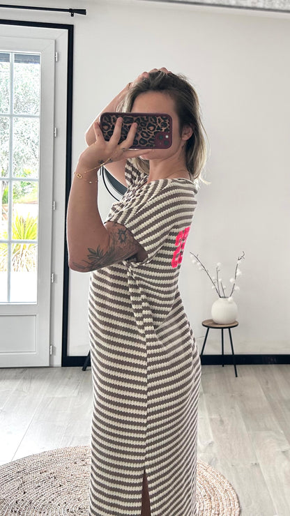 Robe Marinière CLÉA – Taupe