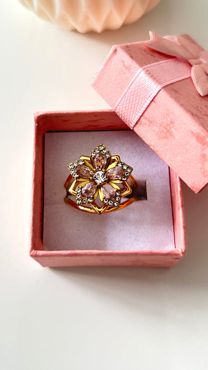 Bague Anti-Stress CALISTA – Dorée Fleur Blush