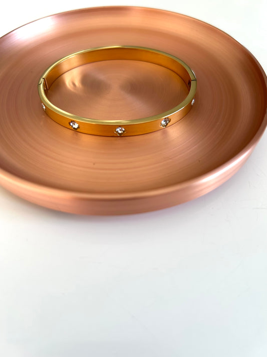 Bracelet Aura — Jonc Minimaliste & Éclat Floral