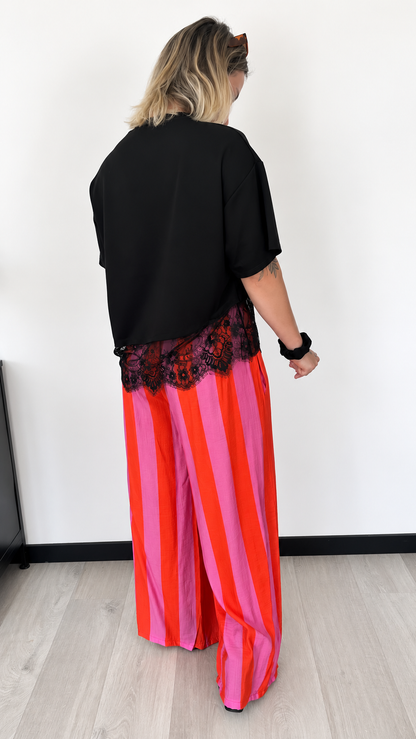 Pantalon Palazzo MAËLLE – Rose & Orange