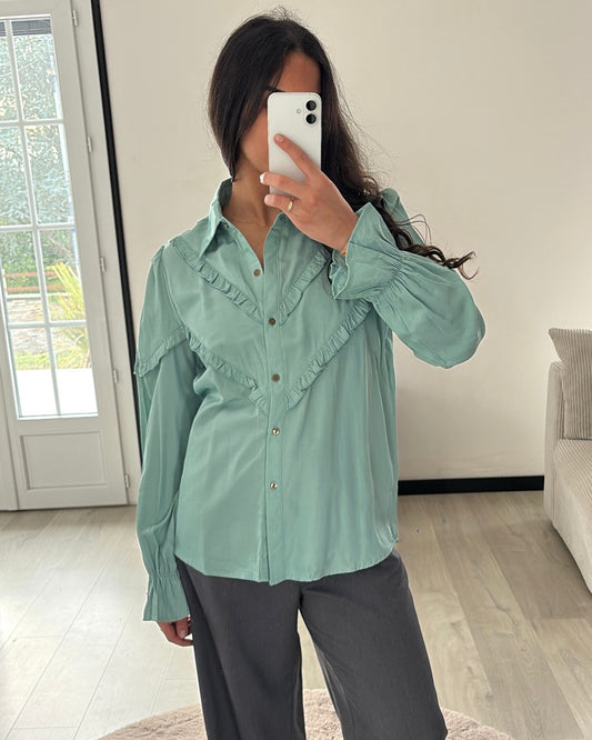 Chemisier à Volants - Vert d’eau