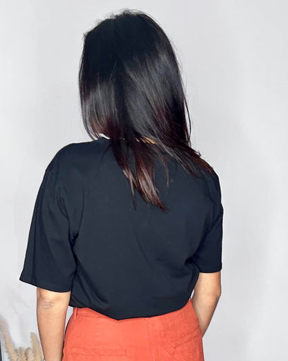 T-shirt "Élégance Nœud" - Noir