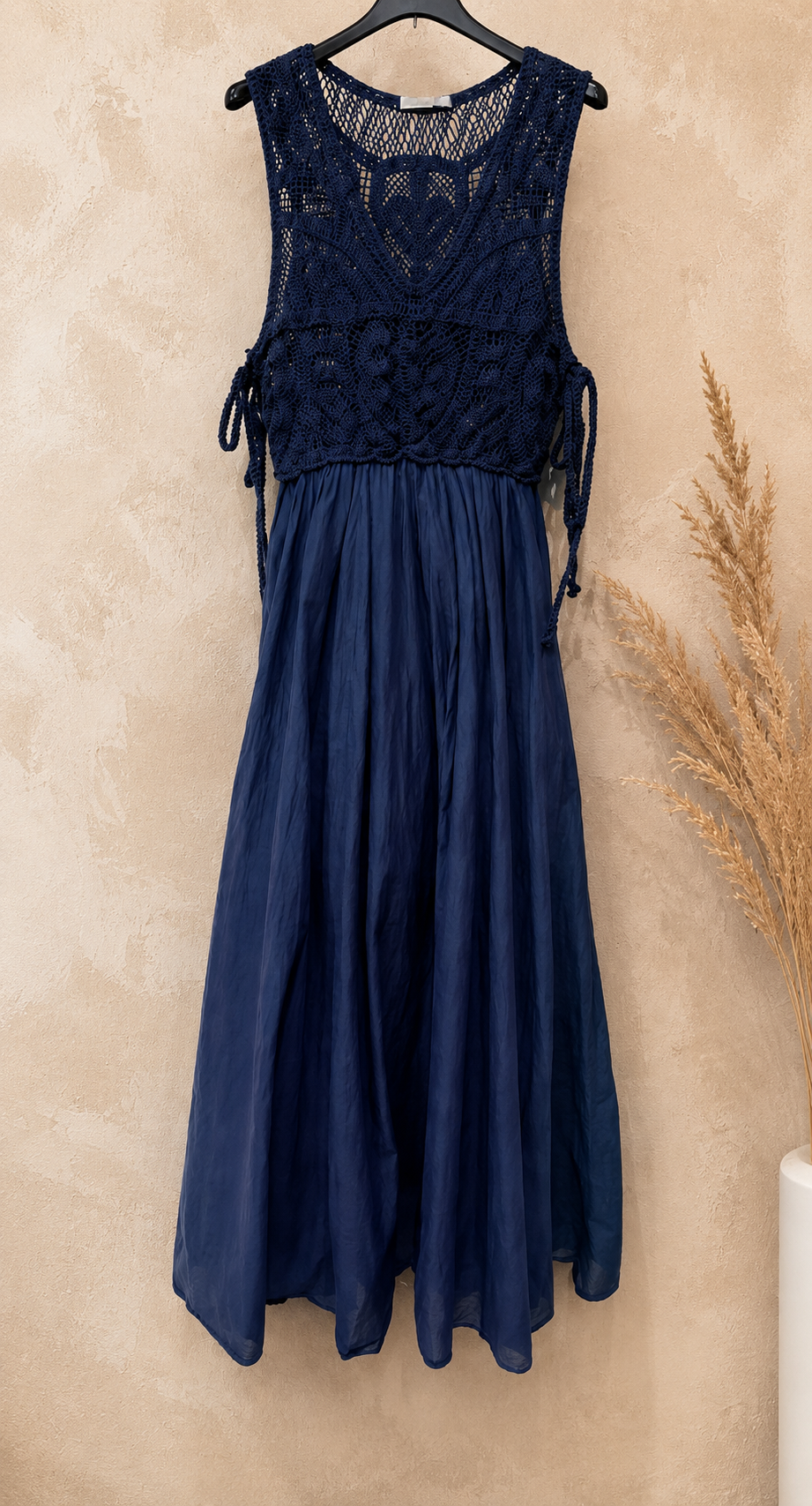 Robe Longue Crochet EDEN – Bleu Marine