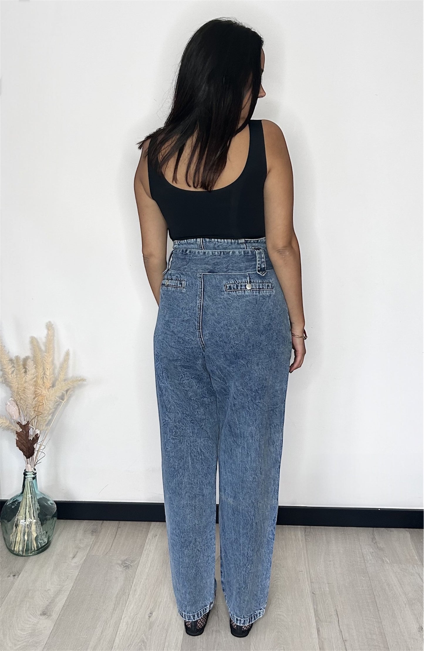 Jean taille haute noué