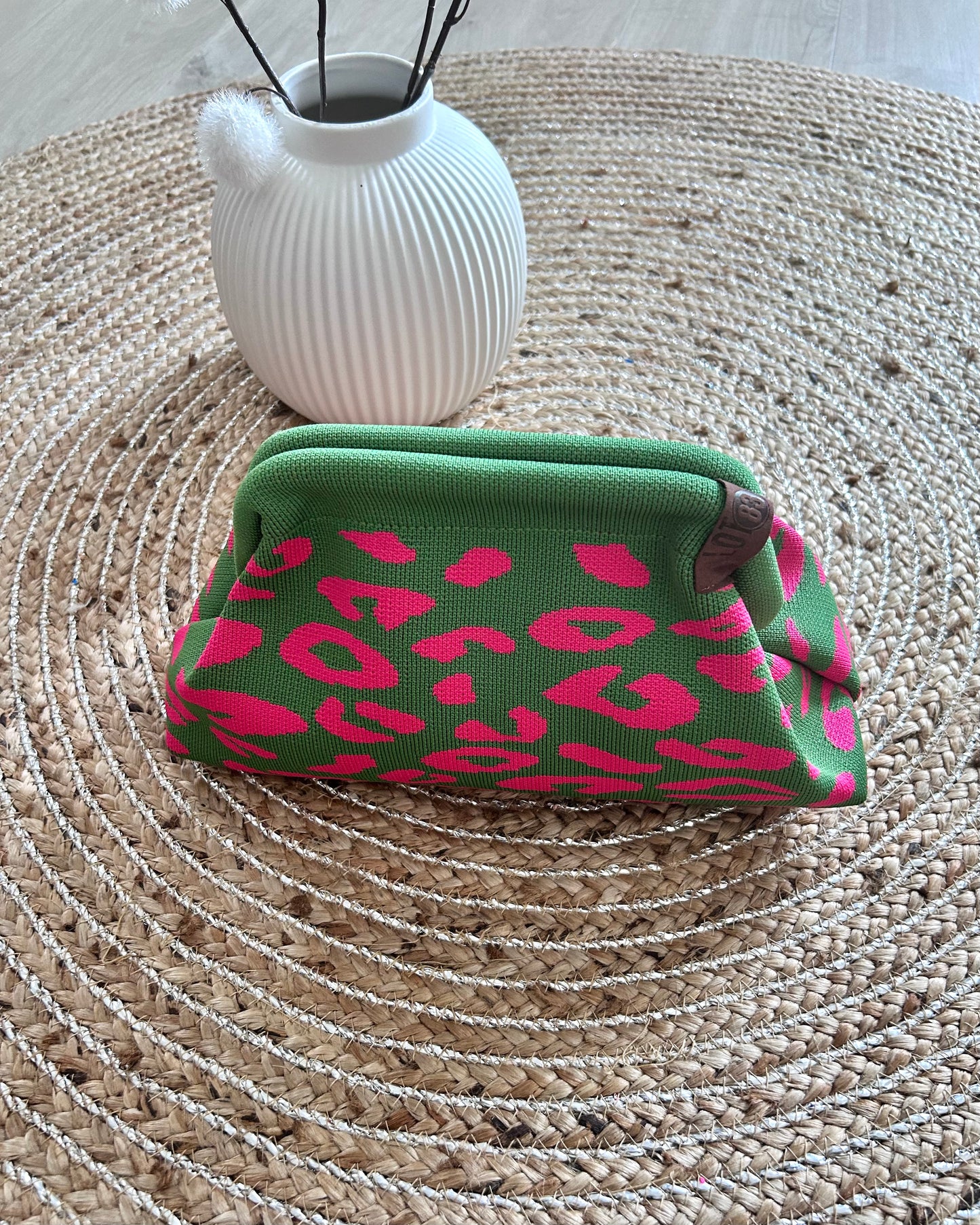 Sac EMMA léopard – Vert & Fushia