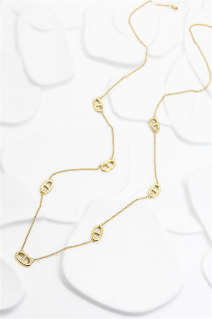 Sautoir Marine — Mailles Dorées