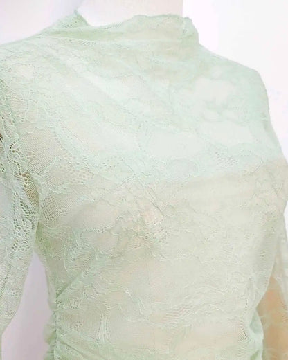 Top dentelle vert d’eau JADE