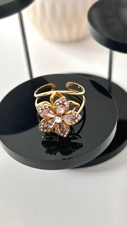 Bague Anti-Stress CALISTA – Dorée Fleur Blush