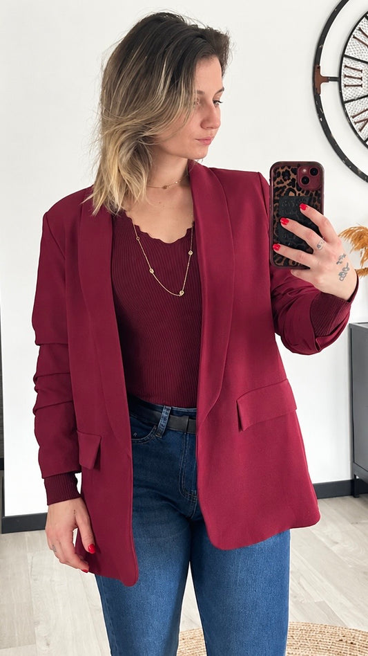 Blazer ajusté bordeaux ROSA