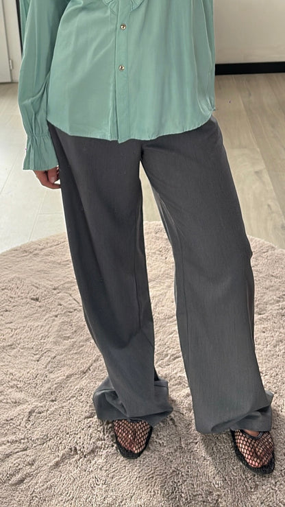 Pantalon de Tailleur Taille Haute - Gris Anthracite