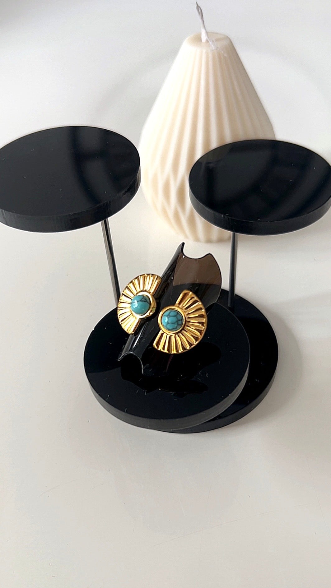 Bague SOLARIS – Dorée & Turquoise