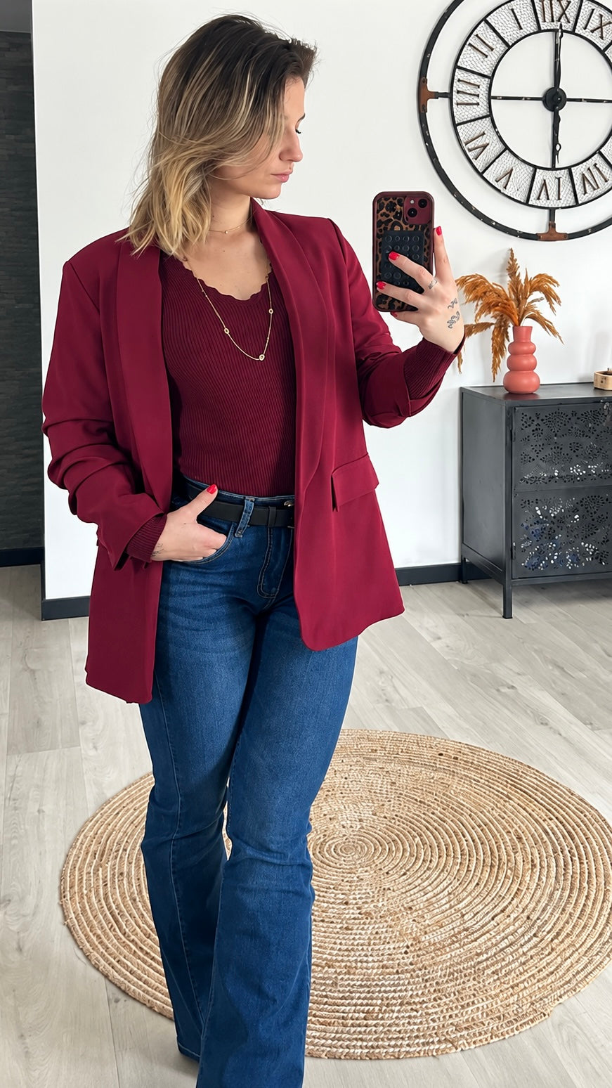 Blazer ajusté bordeaux ROSA