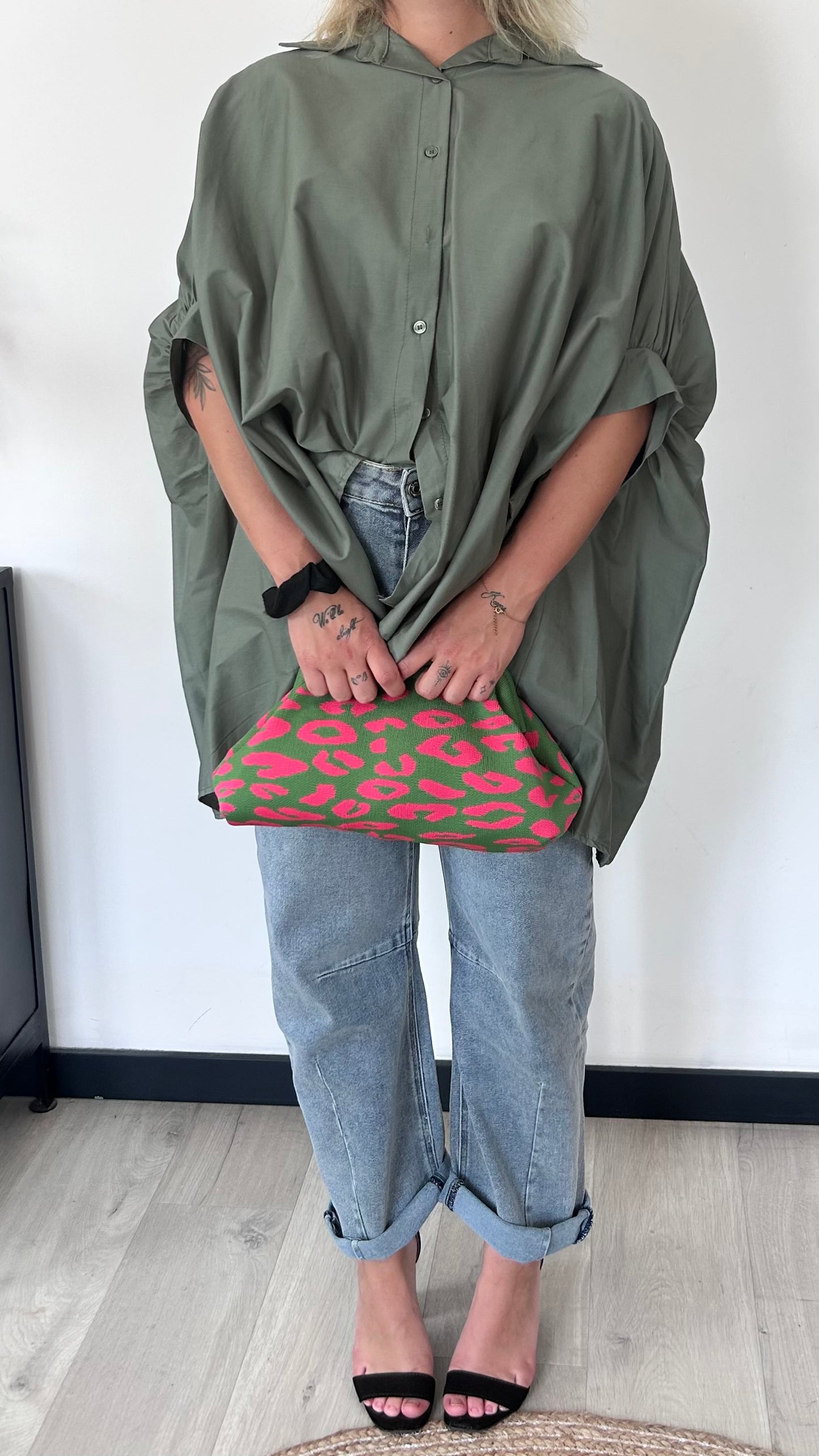 Sac EMMA léopard – Vert & Fushia