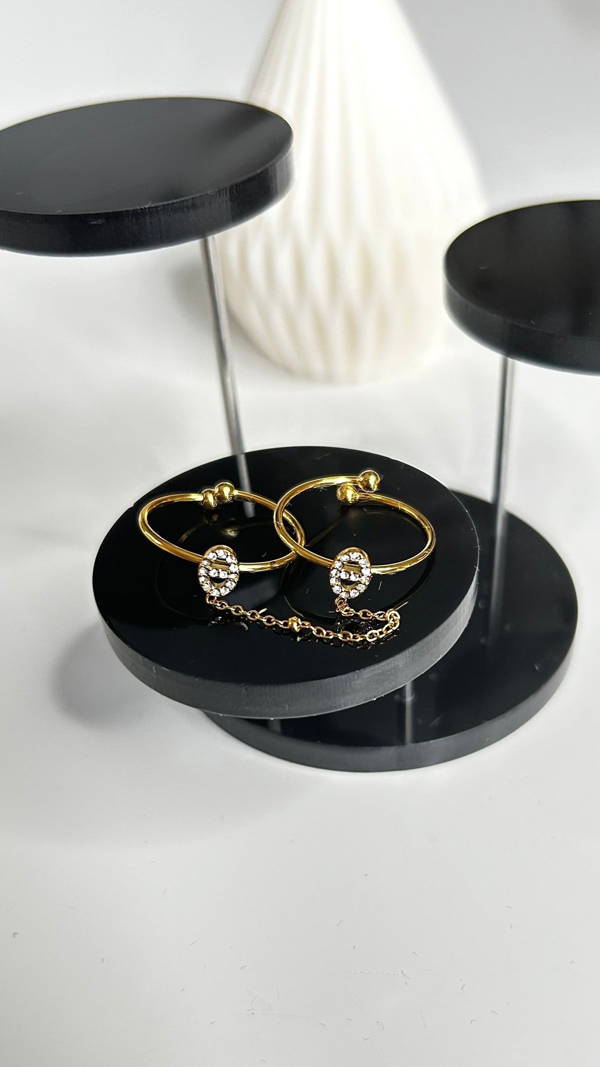 Bague Double KAÏA – Dorée Maille Marine