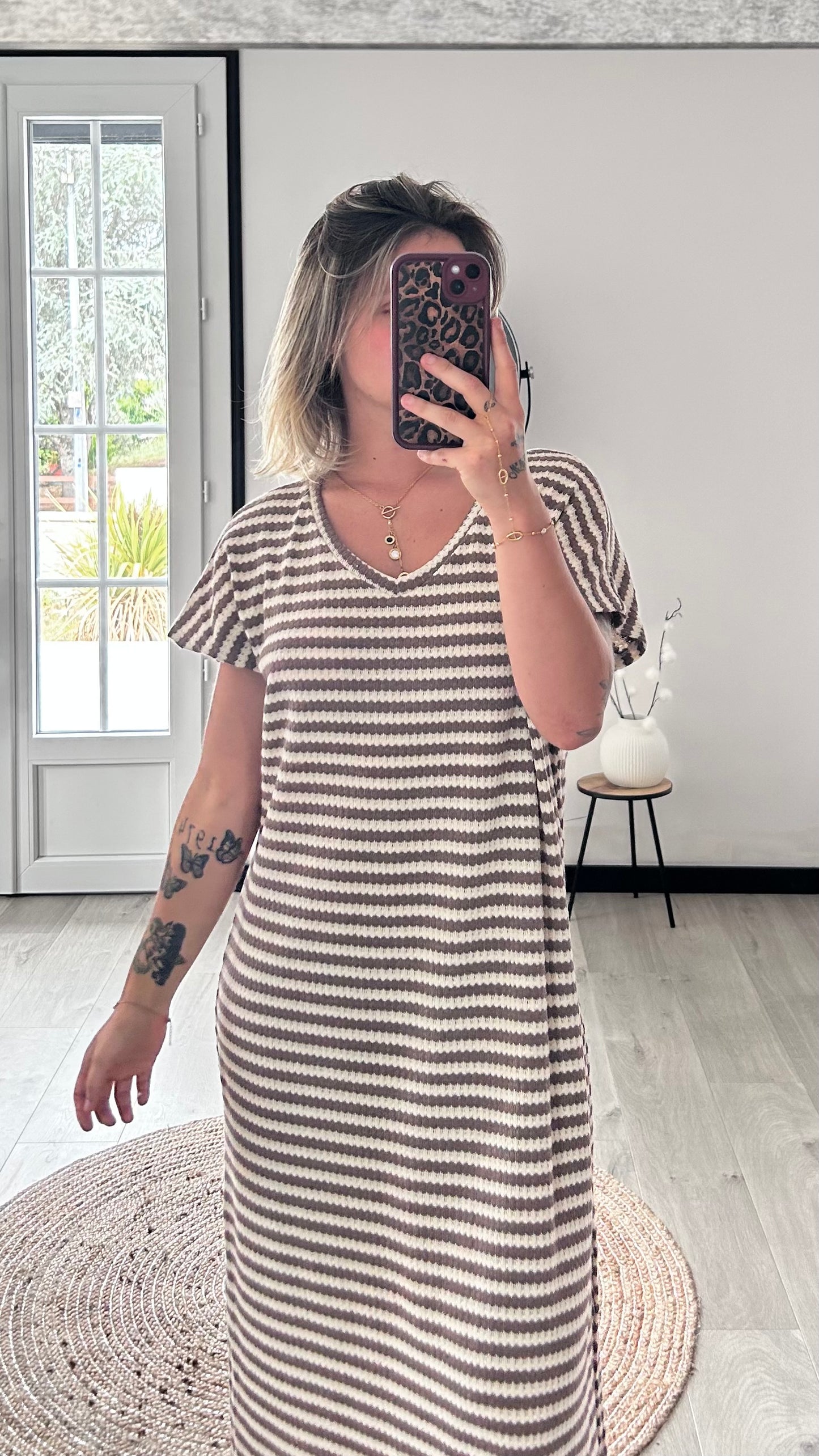 Robe Marinière CLÉA – Taupe