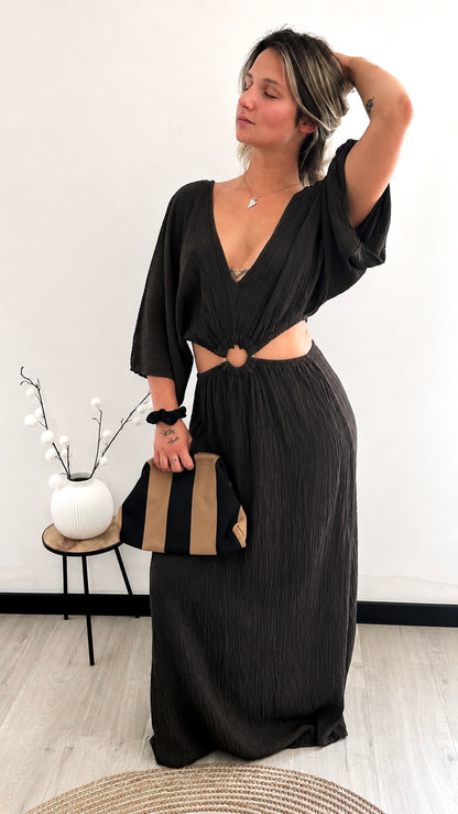 Robe Longue ÉLIA – Chocolat