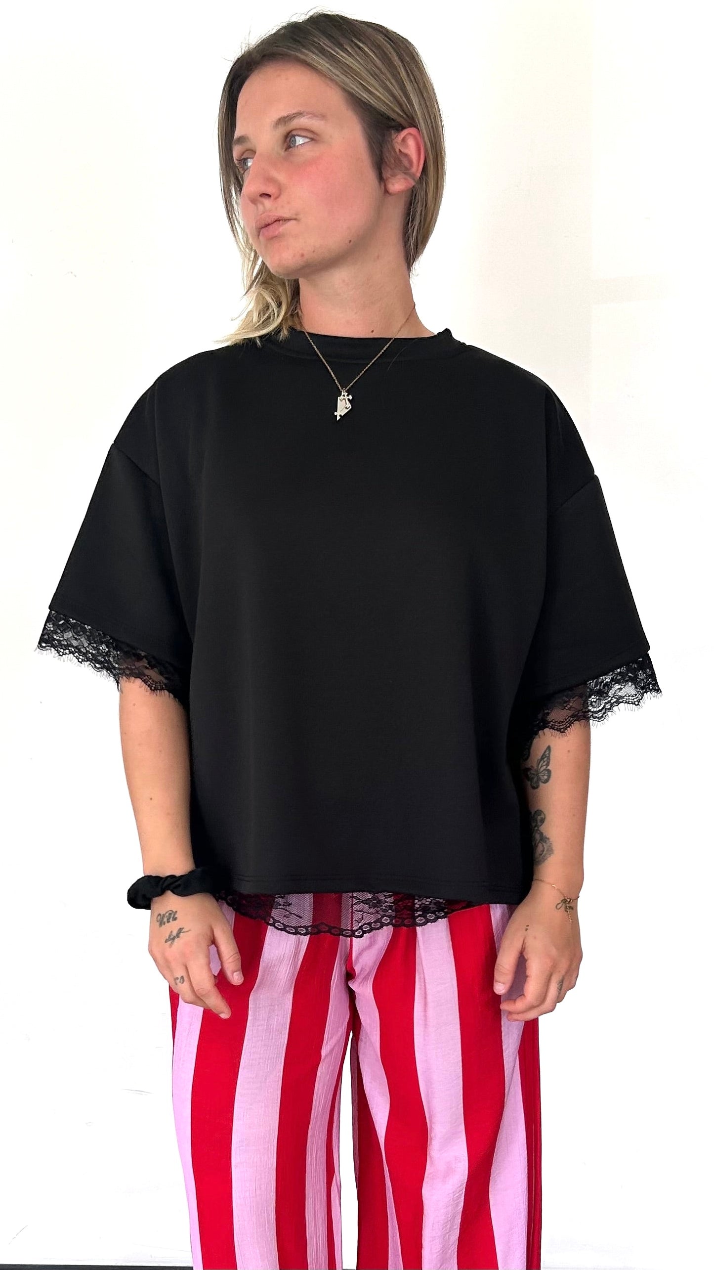 T-shirt Dentelle LIVIA – Noir