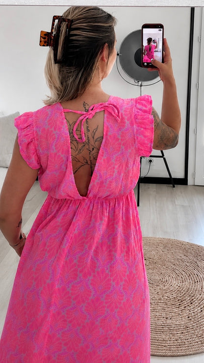 Robe Longue CAPUCINE – Rose Fuchsia