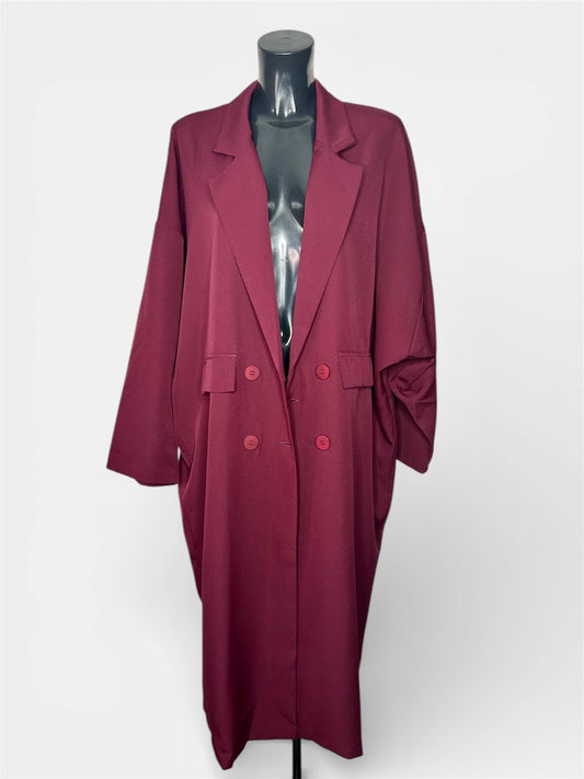 Blazer Long Oversize - Burgundy