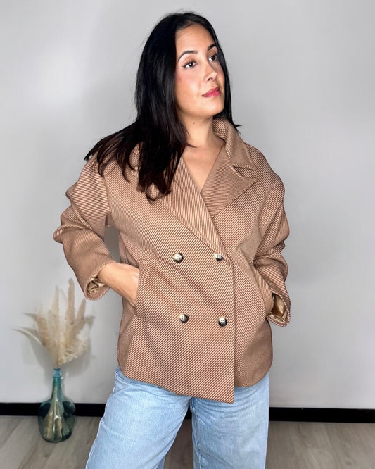 Caban Camel à Chevrons