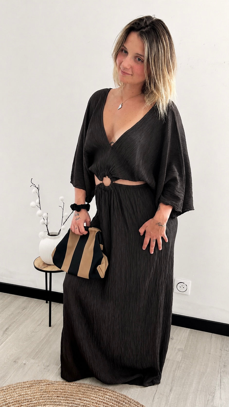 Robe Longue ÉLIA – Chocolat