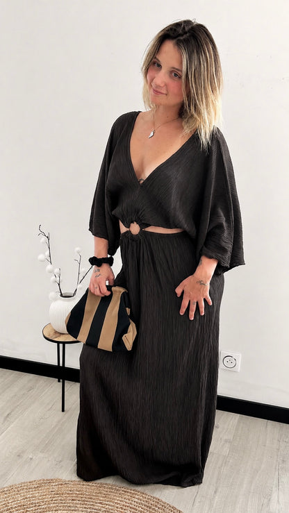 Robe Longue ÉLIA – Chocolat