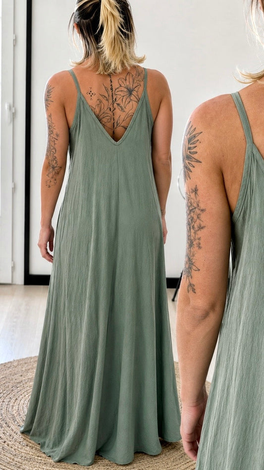 Robe Longue LORANA – Kaki