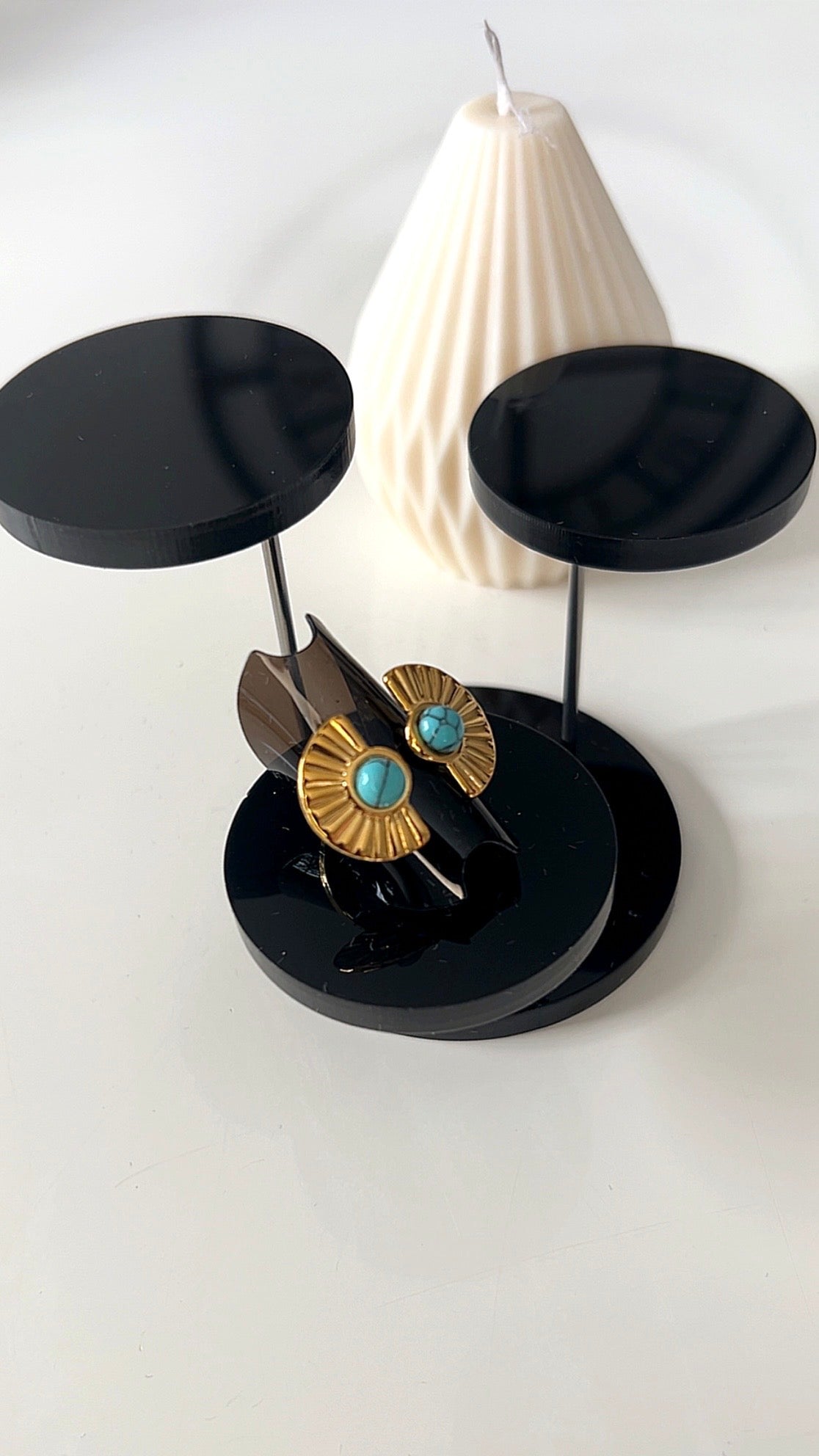 Bague SOLARIS – Dorée & Turquoise