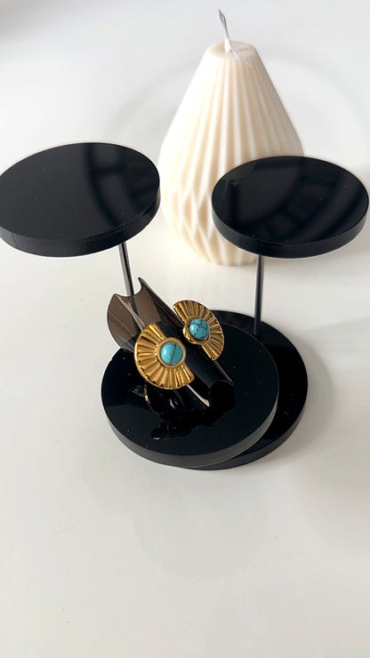 Bague SOLARIS – Dorée & Turquoise