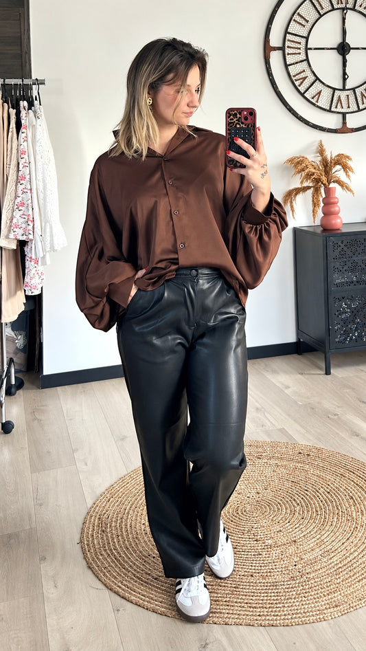 Pantalon Simili Cuir TESSA – Noir