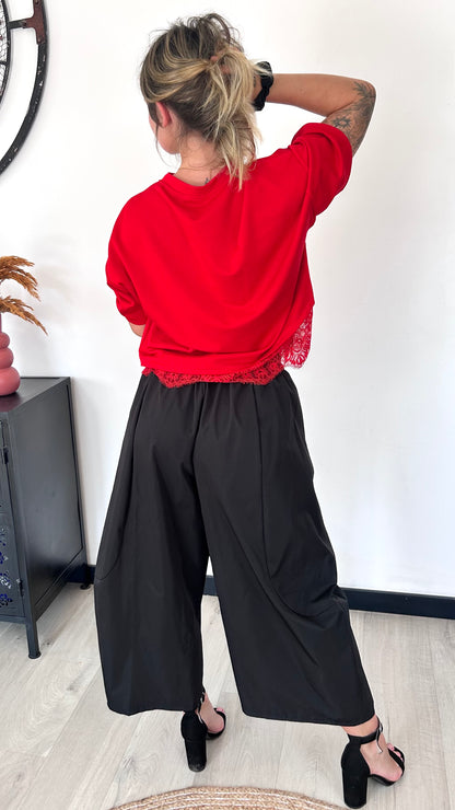 T-shirt Dentelle ROMY – Rouge