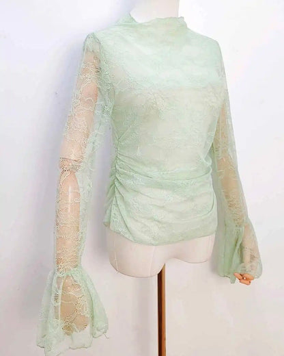 Top dentelle vert d’eau JADE