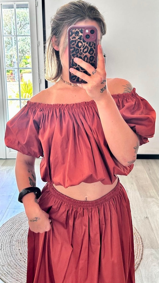 Ensemble Jupe AMÉLIA – Terracotta