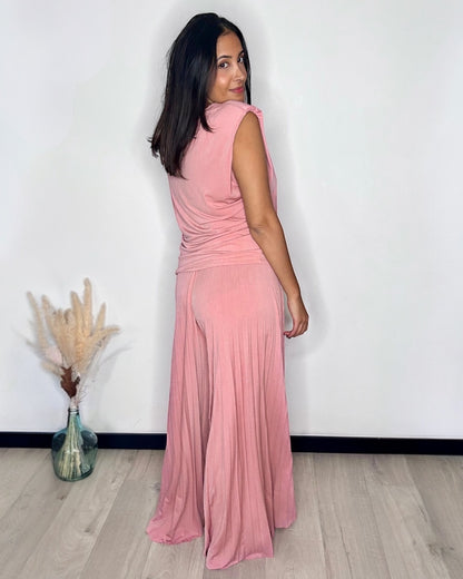 Ensemble Plissé Vieux Rose