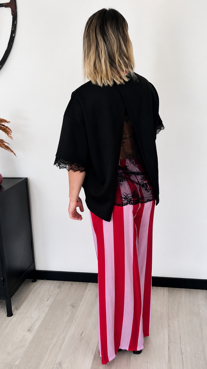 Pantalon Palazzo MAËLLE – Rose & Rouge