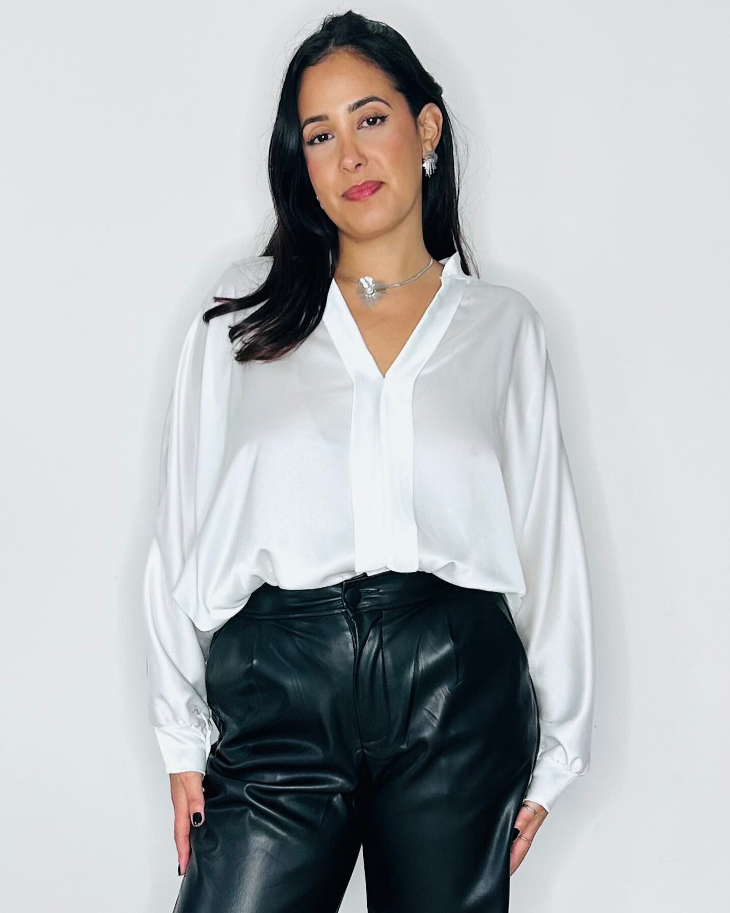 Blouse satinée