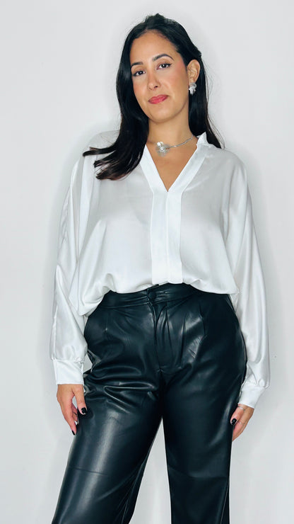 Blouse satinée