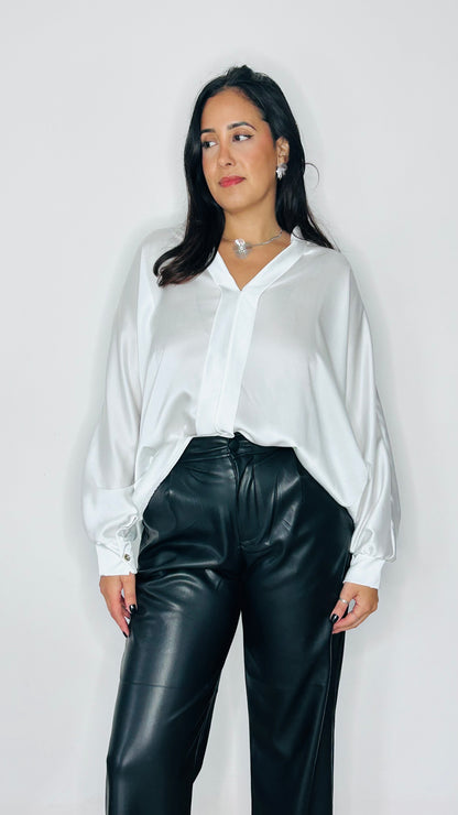 Blouse satinée
