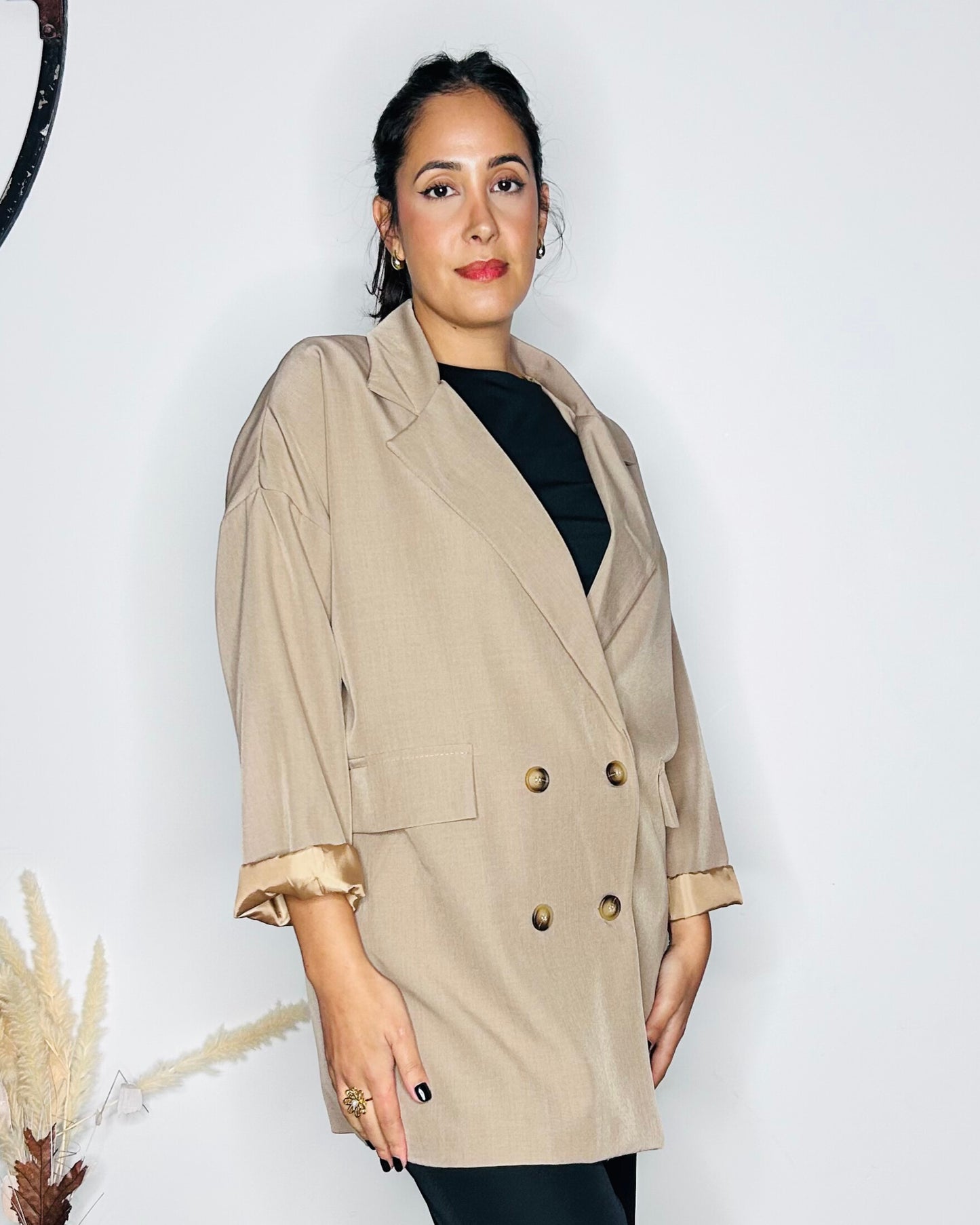 Blazer Oversize Double Boutonnage - Camel Sablé