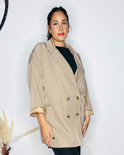 Blazer Oversize Double Boutonnage - Camel Sablé