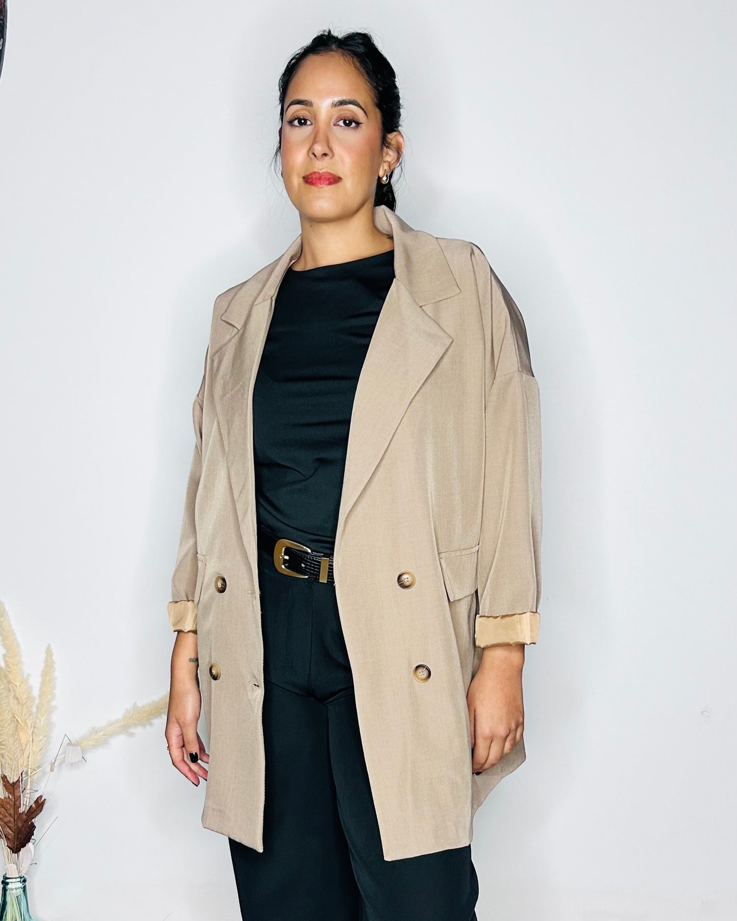 Blazer Oversize Double Boutonnage - Camel Sablé