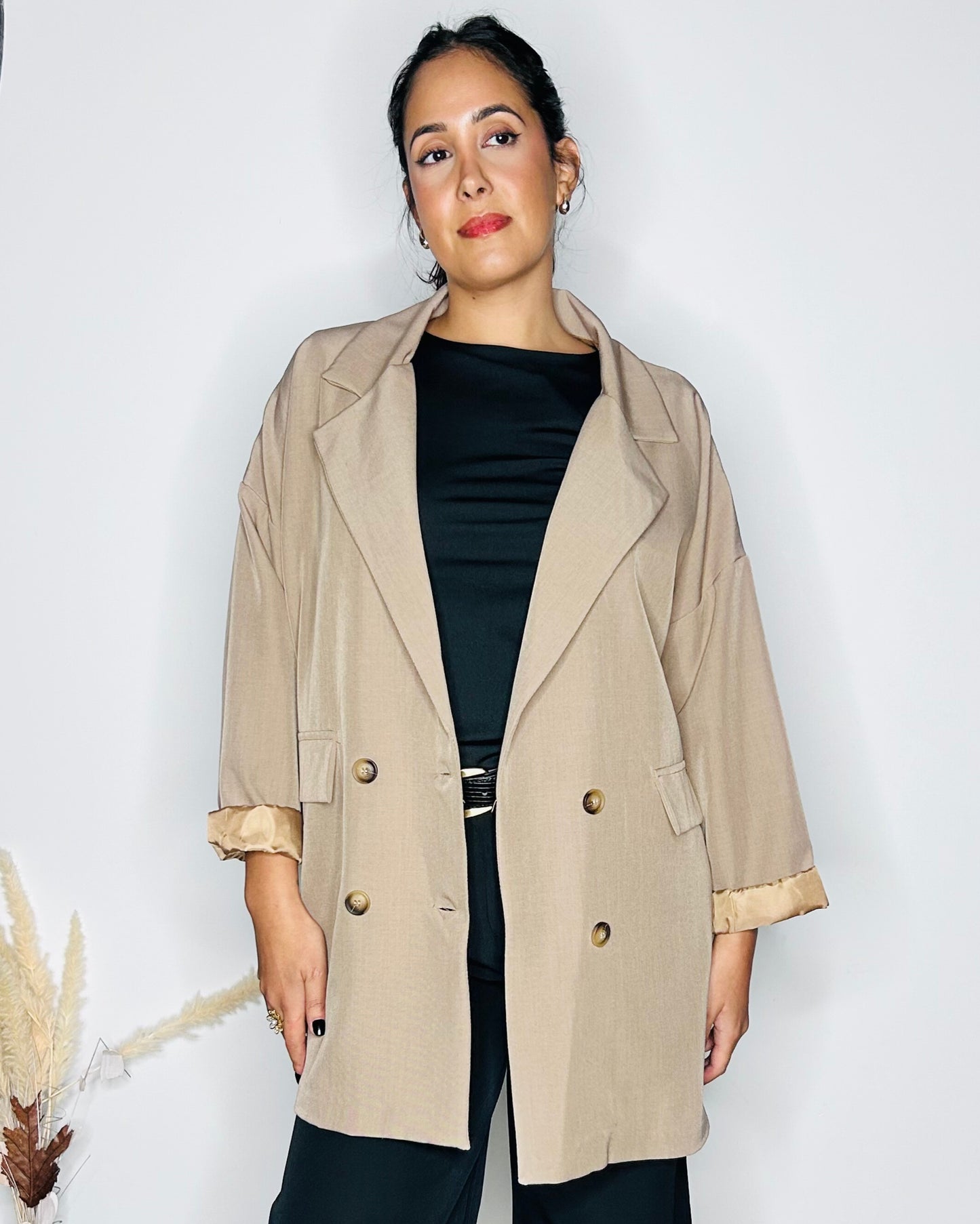 Blazer Oversize Double Boutonnage - Camel Sablé