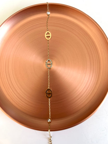 Bracelet Marina - Maillons Marine Dorés