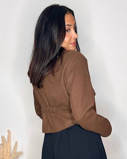 Veste Courte Cintrée Chocolat