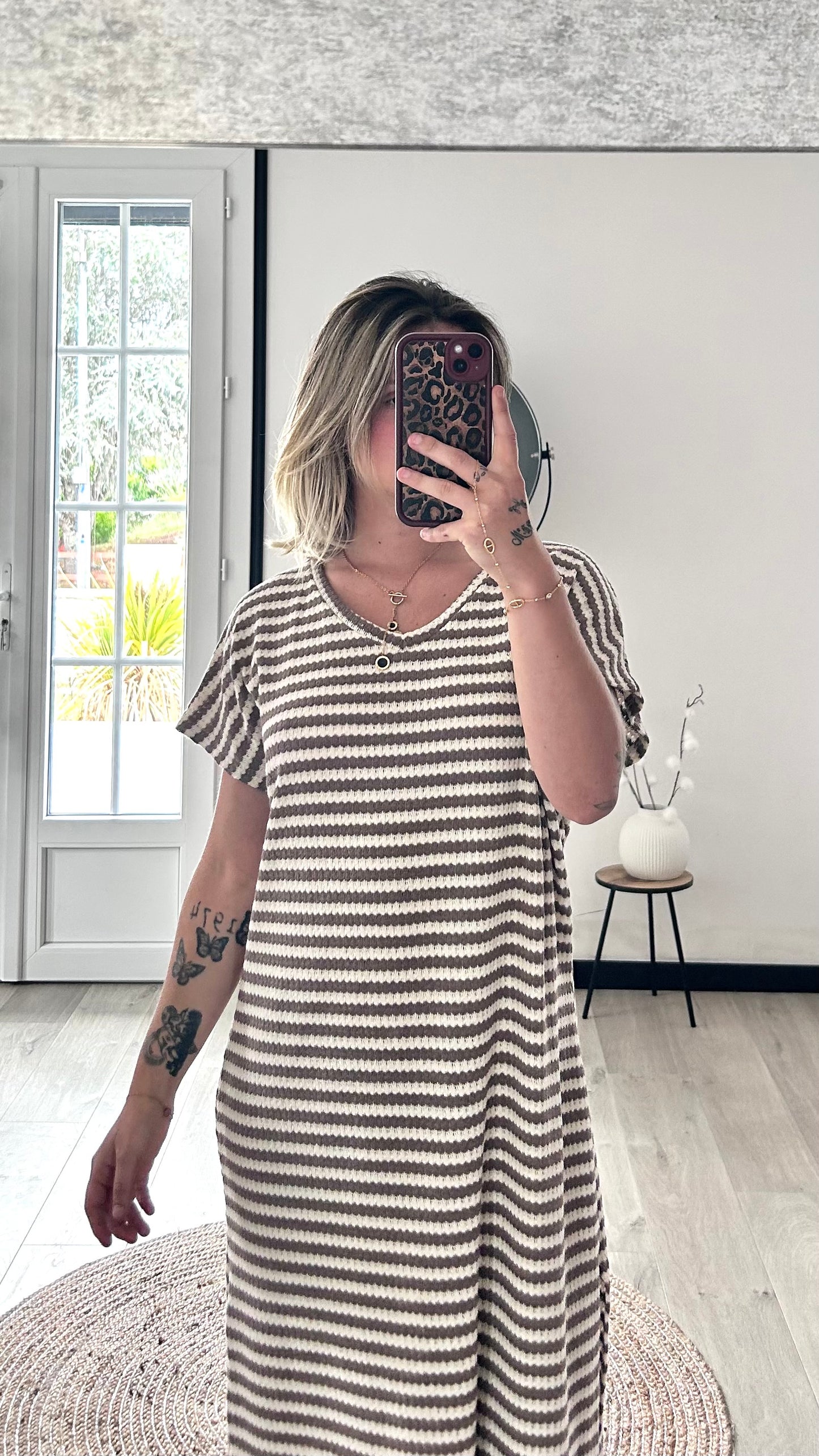 Robe Marinière CLÉA – Taupe