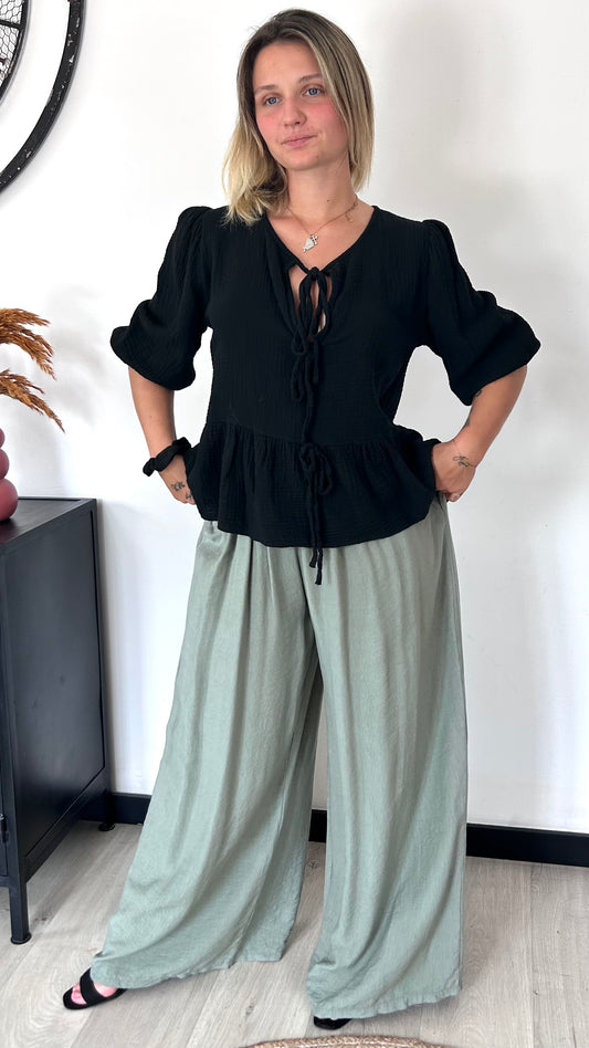 Pantalon Palazzo NINON – Kaki